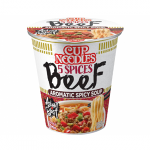 INSTANT NOODLES 5 SPICES BEEF (CUP) 64g NISSIN