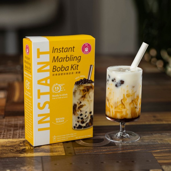 INSTANT MARBLING BOBA KIT BROWN SUGAR FLAVOR 240g (4 x 60g) O'S BUBBLE