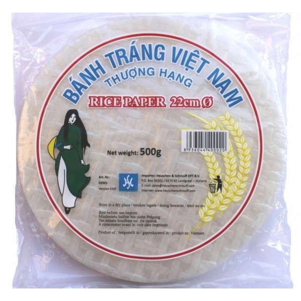 RICE PAPER (WRAPPERS) ROUND (22cm) 500g HS
