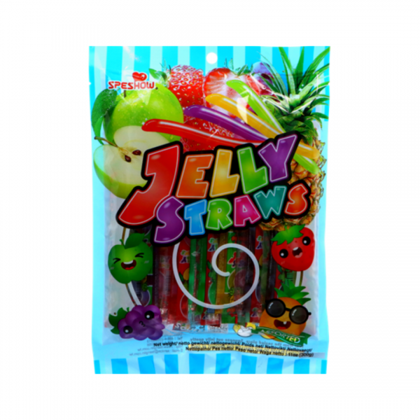 JELLY STRAWS ASSORTED FLAVORS  300g SPESHOW