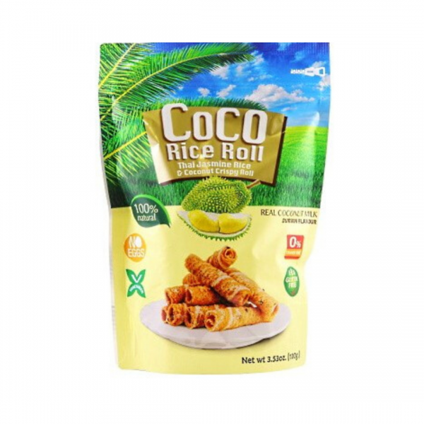 COCO RICE ROLL DURIAN FLAVOR 100g COCON