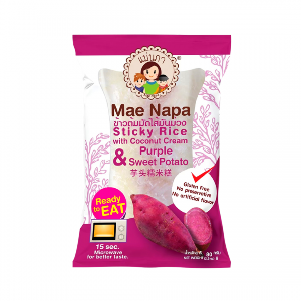 STICKY RICE WITH COCONUT AND PURPLE SWEETPOTATO 80g MAE NAPA