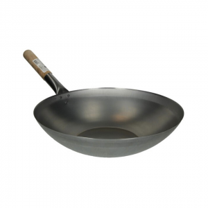 FLAT WOK WITH WOODEN HANDLE 38cm 1pc NONFOOD