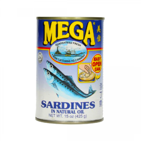 SARDINES IN NATURAL OIL 425g MEGA