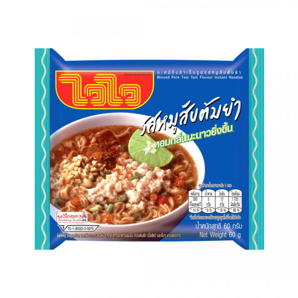 INSTANT NOODLES TOM YUM MINCED PORK 60g WAI WAI