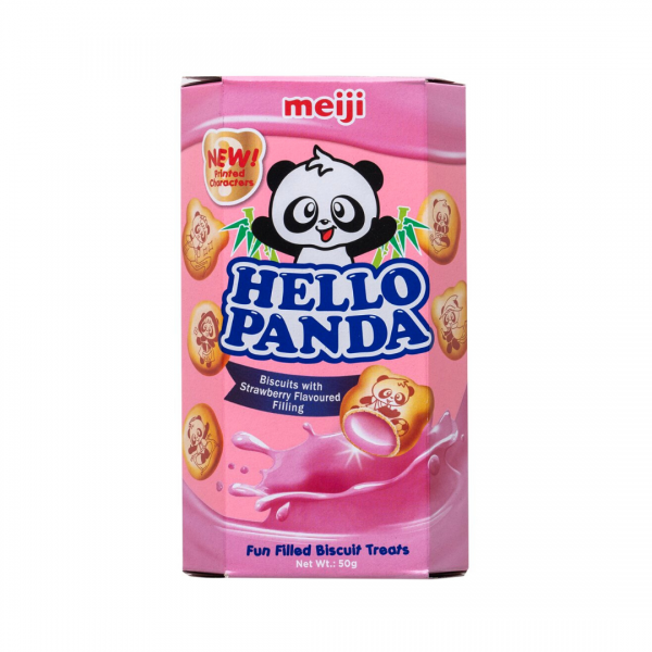 BISCUITS WITH STRAWBERRY FILLING 50g HELLO PANDA