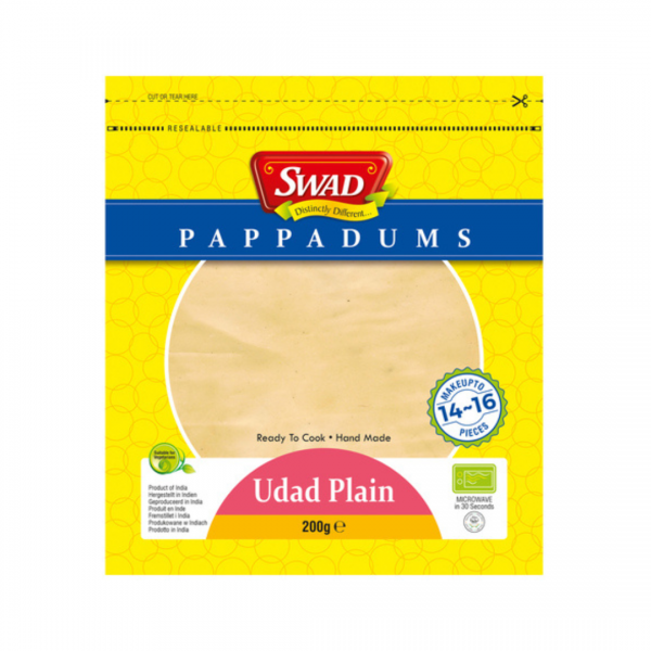 PAPPADUMS PLAIN 200g SWAD