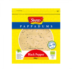 PAPPADUMS BLACK PEPPER 200g SWAD