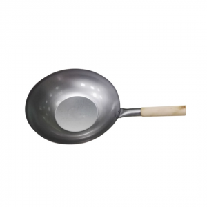 WOK WITH WOODEN HANDLE & FLAT BOTTOM 35cm NONFOOD