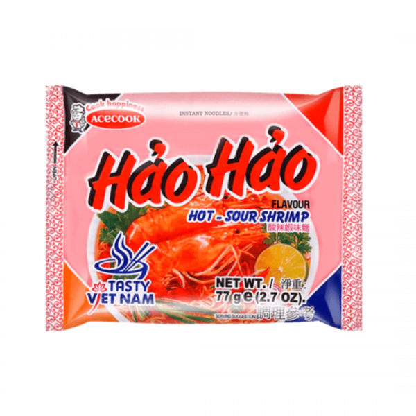 INSTANT NOODLES HOT-SOUR SHRIMP "HAO HAO" 77g ACECOOK