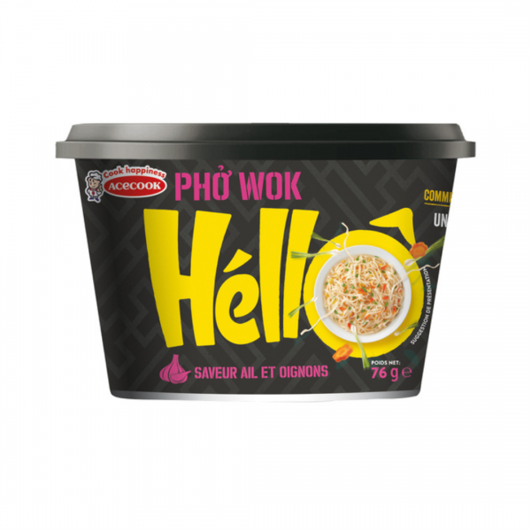 INSTANT RICE NOODLES PHO WOK ONION GARLIC 76g [BOWL] ACECOOK