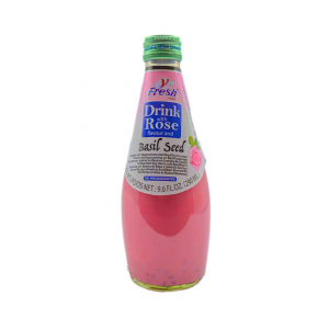 DRINK WITH ROSE FLAVOUR AND BASIL SEEDS 290ml V-FRESH