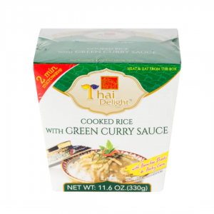 INSTANT COOKED RICE WITH GREEN CURRY SAUCE 330g THAI DELIGHT