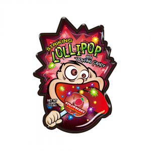 STRIKING LOLLIPOP WITH POPPING CANDY STRAWBERRY FLAVOUR 13.8g HONG KONG