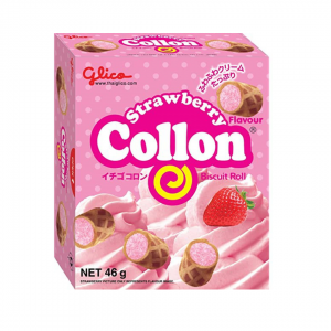 BISCUIT ROLL WITH STRAWBERRY FLAVOUR "COLLON" 46g GLICO