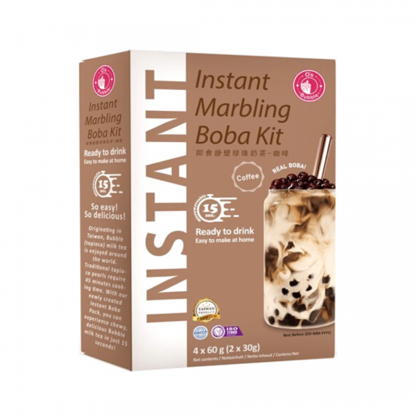 INSTANT MARBLING BOBA KIT COFFEE FLAVOR 240g (4 x 60g) O'S BUBBLE