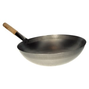 WOK WITH WOODEN HANDLE 38cm NONFOOD