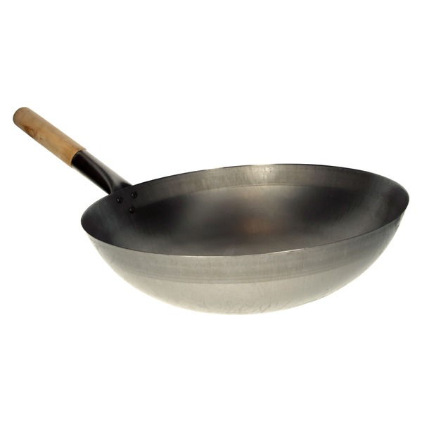 WOK WITH WOODEN HANDLE  33CM NONFOOD