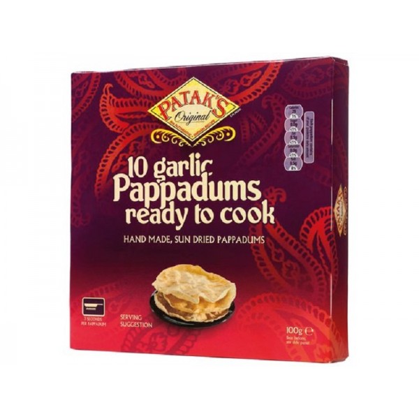 PAPPADUMS GARLIC 100g PATAK'S